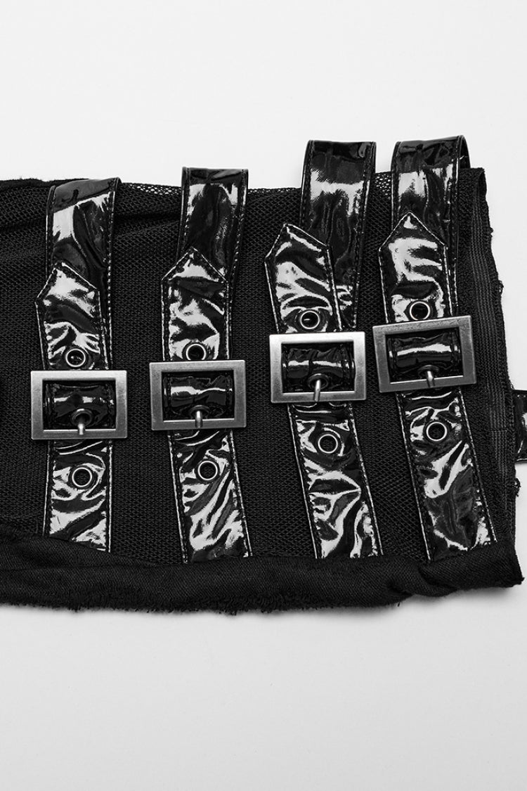 Leg Warmers with Garter and Buckle Detail for Punk Style