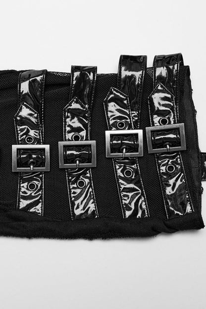Leg Warmers with Garter and Buckle Detail for Punk Style