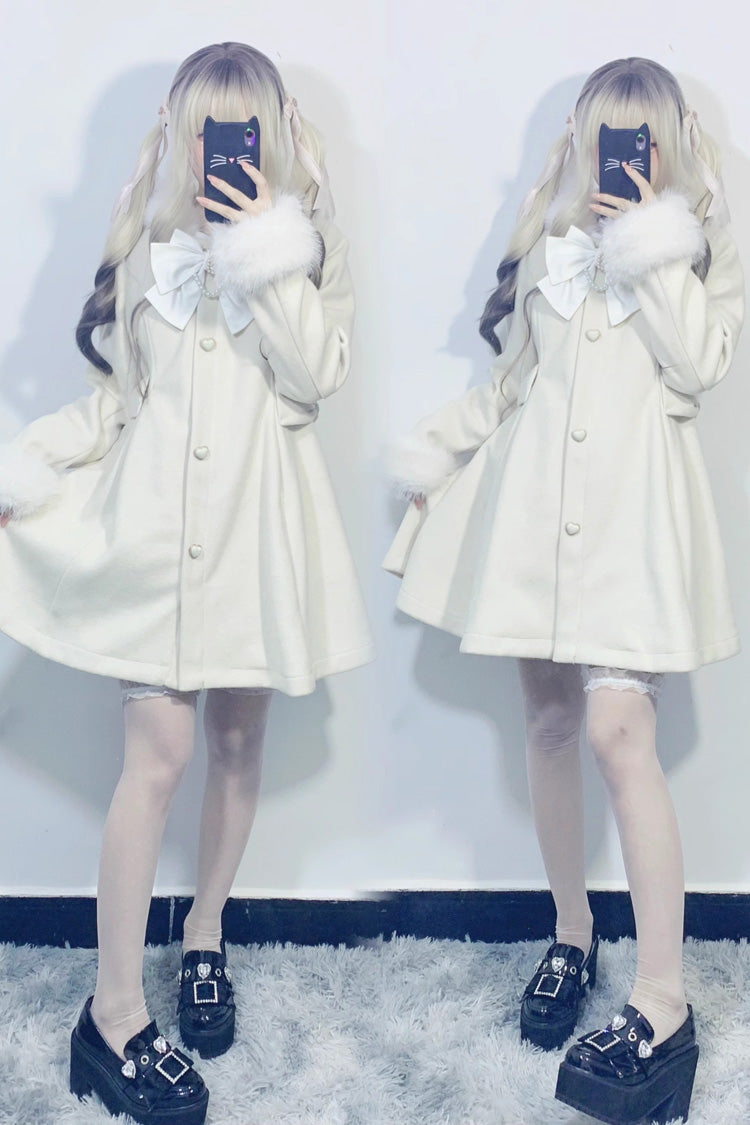 Plush Lop Rabbit Hooded Detachable Sweet Coat Two Colors