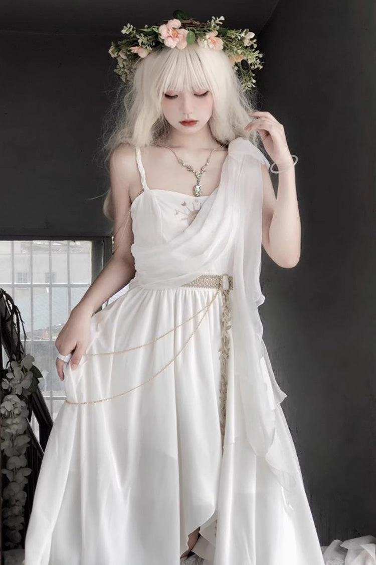 White Sleeveless Tears of Themis Greek-Style Gothic Lolita JSK Dress