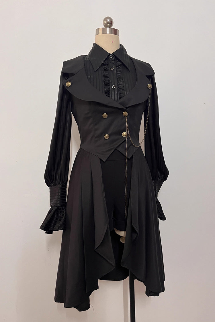 Sleeveless Ruffle Gothic Prince Long Vest