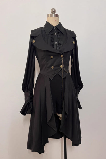 Sleeveless Ruffle Gothic Prince Long Vest