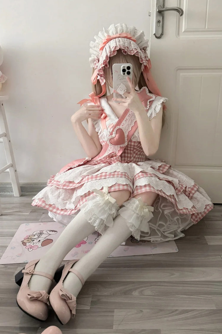 Rose Star Grant Angel Triple Layer Print Ruffle Sweet Lolita Dress