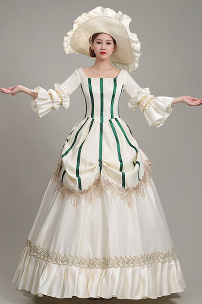 Square Collar Ruffled Prom Dress with Hime Sleeves