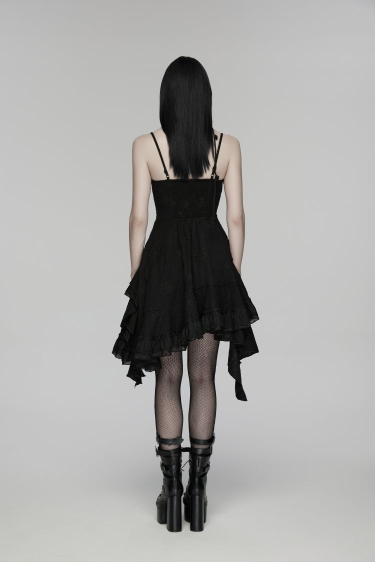 Embroidered Floral Asymmetric Gothic Jsk Dress