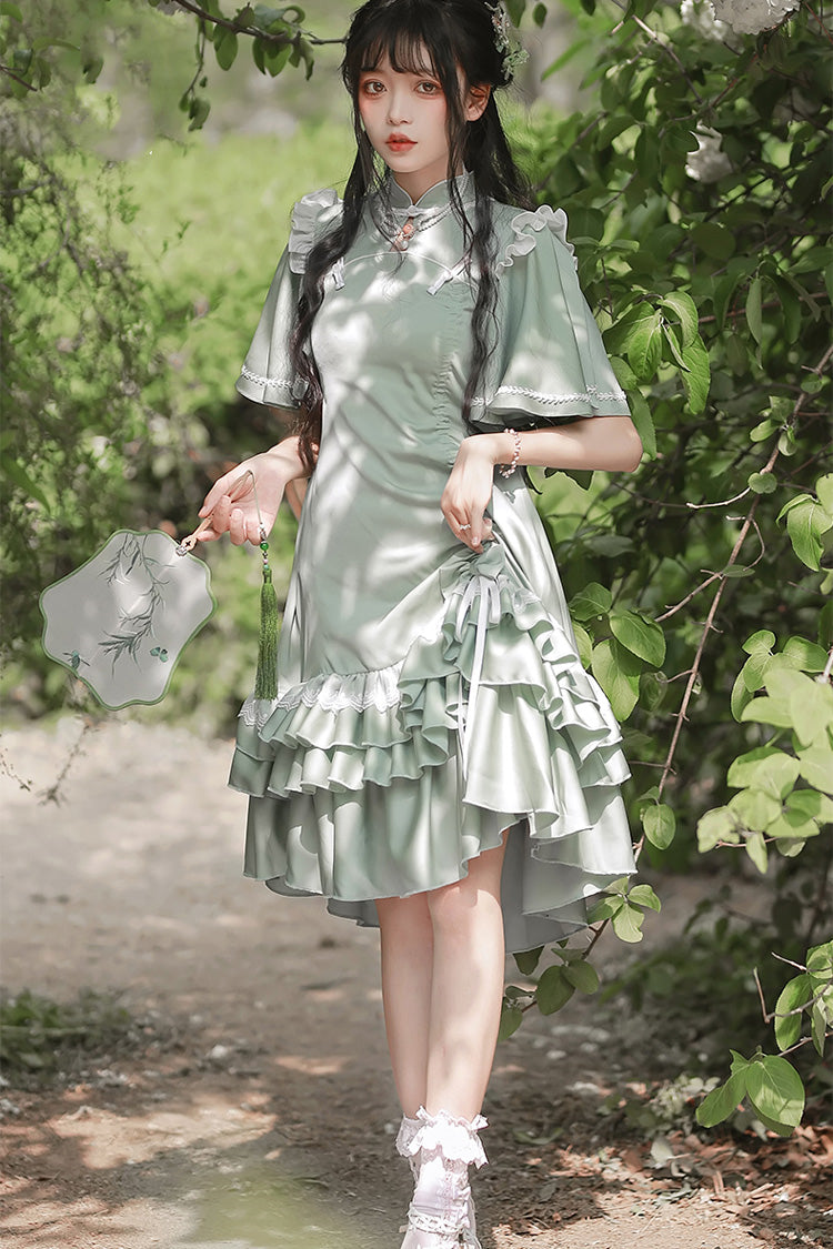 Green Han-Element Chinese-Style Cheongsam Sweet Lolita Dress