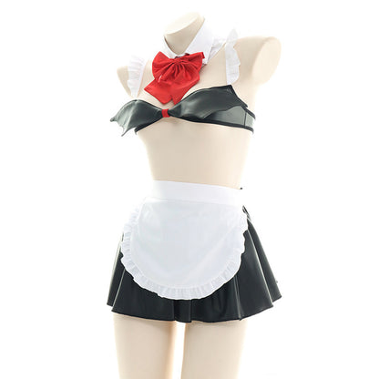 Red Bow Knot Devil Wings Maid Lingerie Set