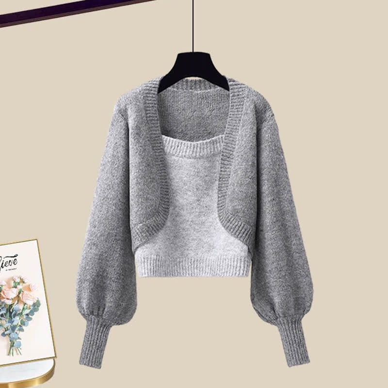 Collar Wide Casual Sqaure Sweater Colorblock Pants Leg