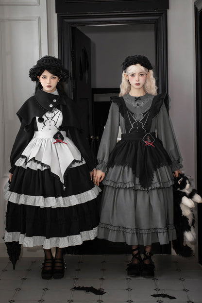 Gothic Lolita Castle Night Long-Sleeved Ruffle Embroidery Dress