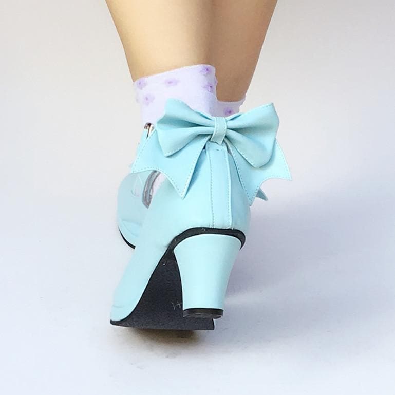 SP168138 Shoes Blue Bow Made Lolita Custom Baby