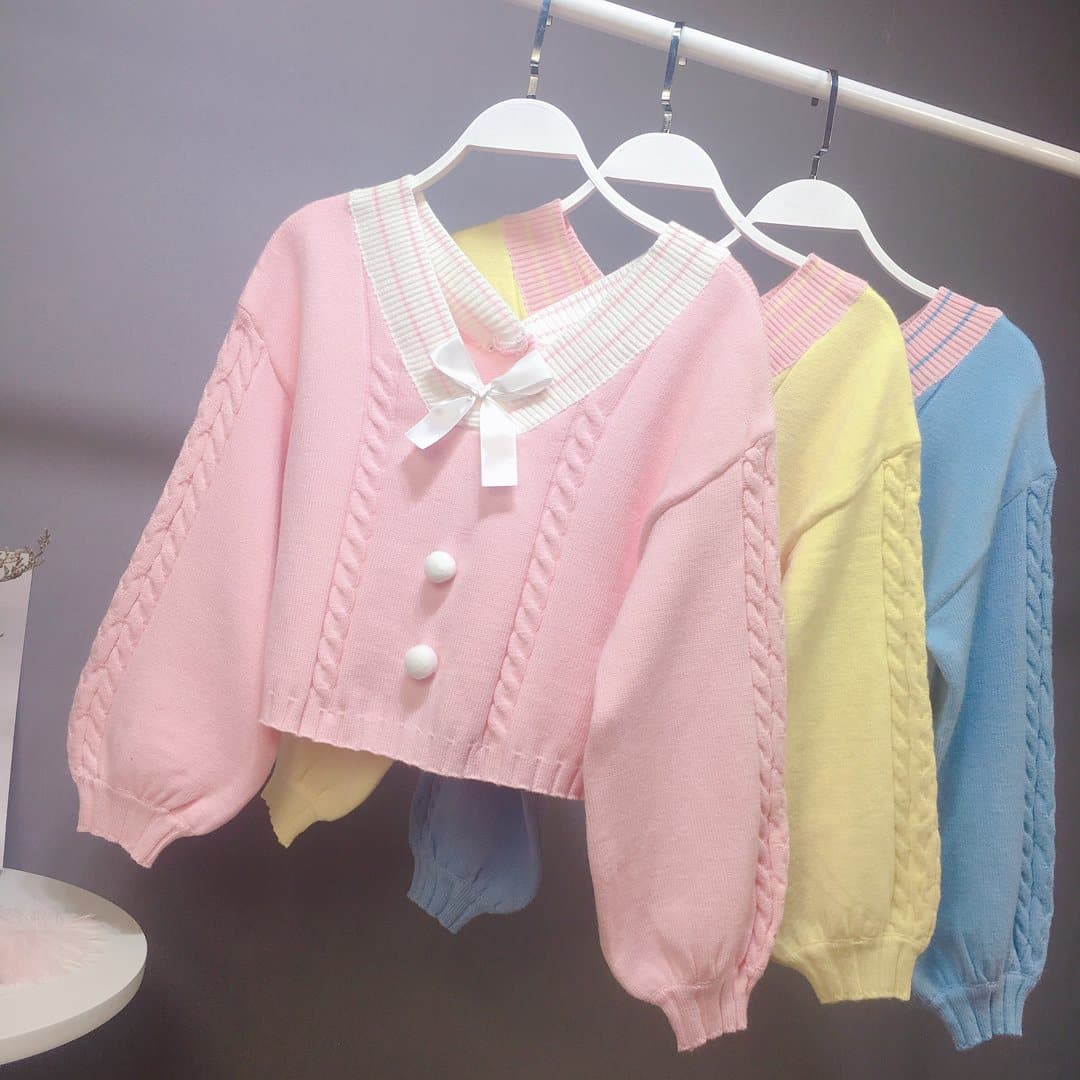 SpreePicky Sweet Bow Short Sweater SP13315