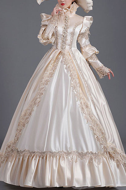 Single Breasted Ruffled Dress with Long Sleeves