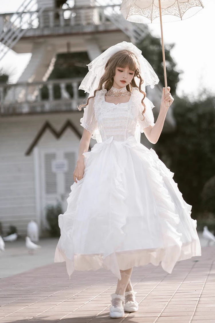 Ivory Fantasy Fairy Ruffle Sleeve Elegant Lolita Gown