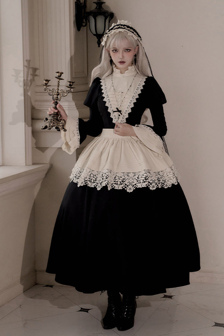 Letters and Poems Nocturne Nun Long Sleeves Ruffle Gothic Lolita Long Dress