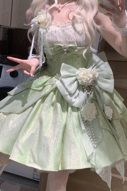 Emerald Hanayome Bow Princess Lolita JSK - Rose Heart
