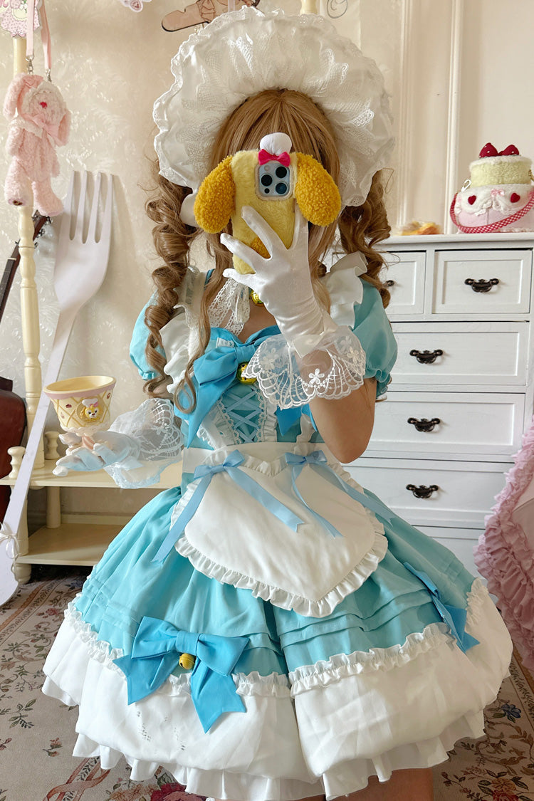 Sweet Lolita Skirt Set with Ruffle Bowknot and Bell Meow Design