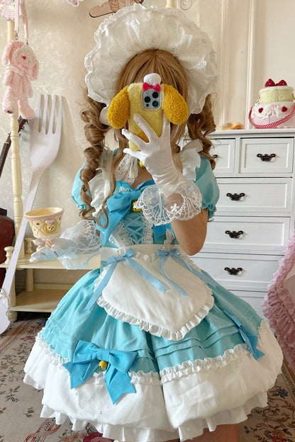 Sweet Lolita Skirt Set with Ruffle Bowknot and Bell Meow Design