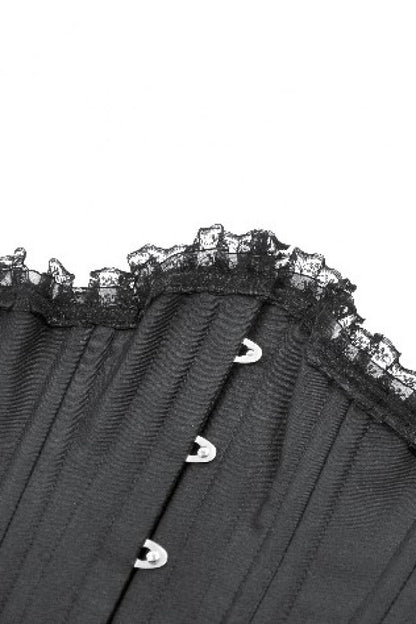 Underbust Corset with Lace-Up and Asymmetric Hem - NoirEdge