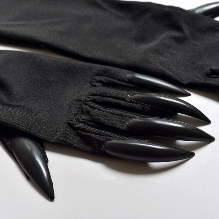 Gothic Punk Black Halloween Gloves