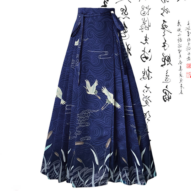 High Skirt Waist T-Shirt Print Pleated Bow