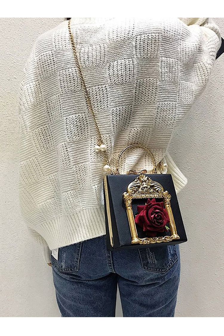 Vintage Rose Perlenkette Schultertasche