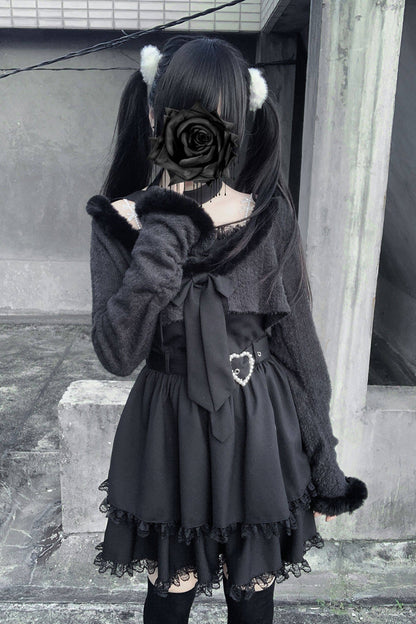 Stardust Oath Printed Ruffled Lace Dress Set Two Colors
