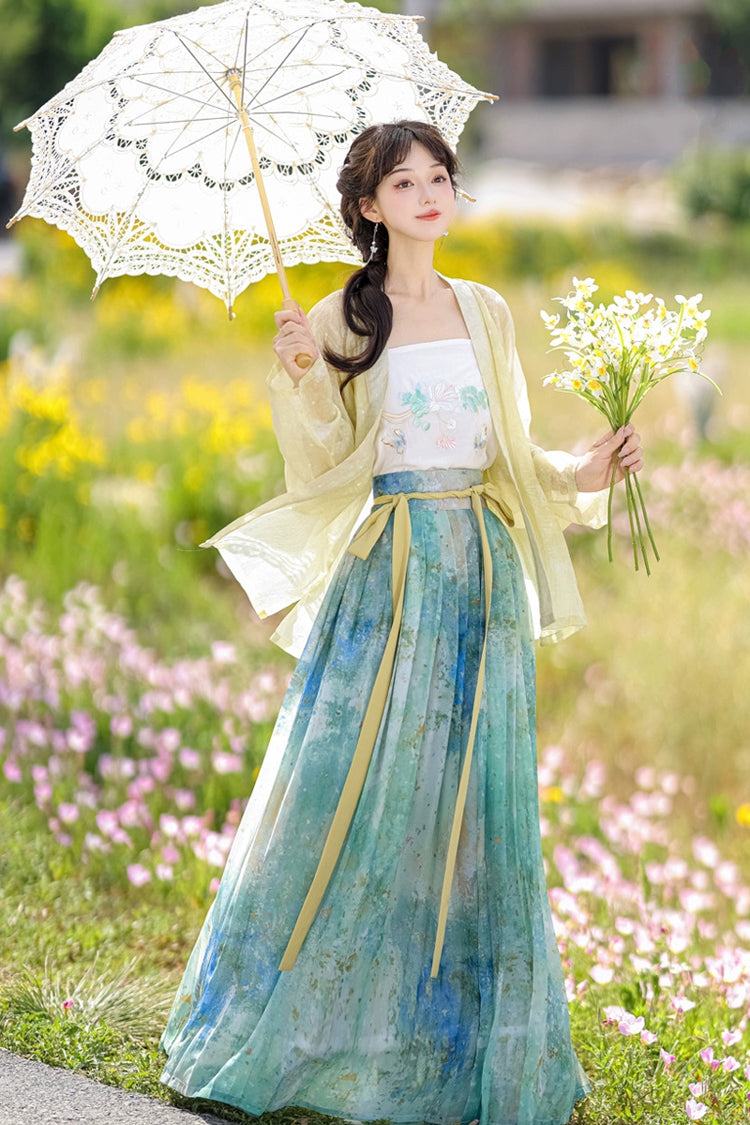 Long-Sleeved High-Waist Embroidered Hanfu Outfit Set