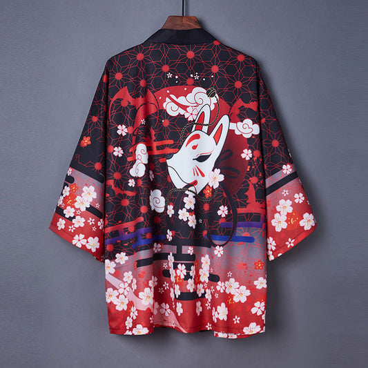 Vintage Anime Sakura Kimono Oberbekleidung Sonnenschutz