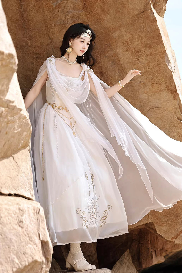 Chain Decorated Sweet Elegant Lolita Dress - White Aurelia of the Holy Light