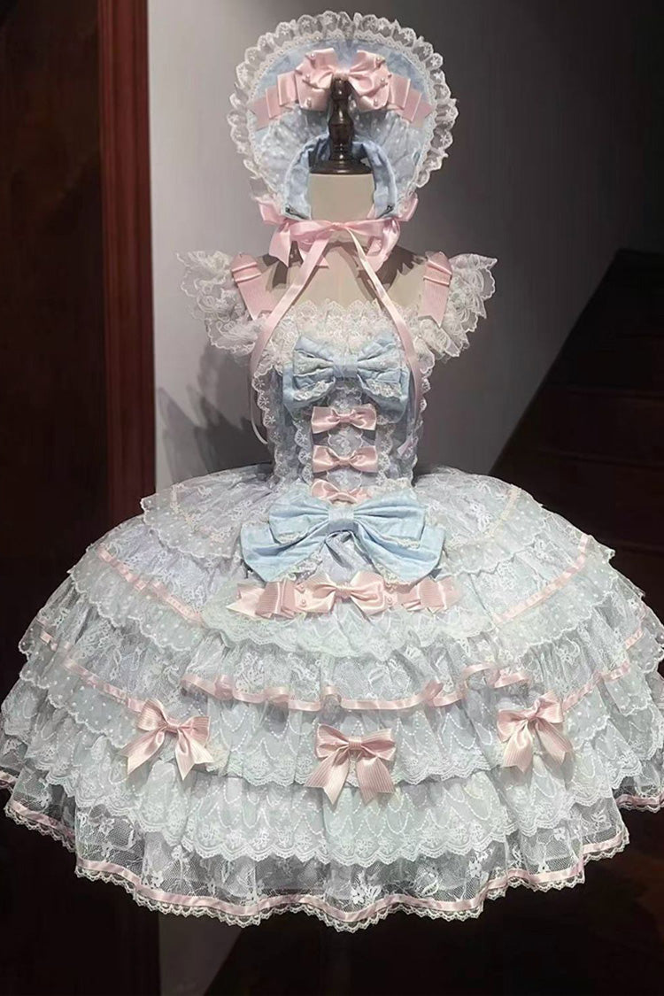 Ruffle-Bow Lace JSK with Layered Details