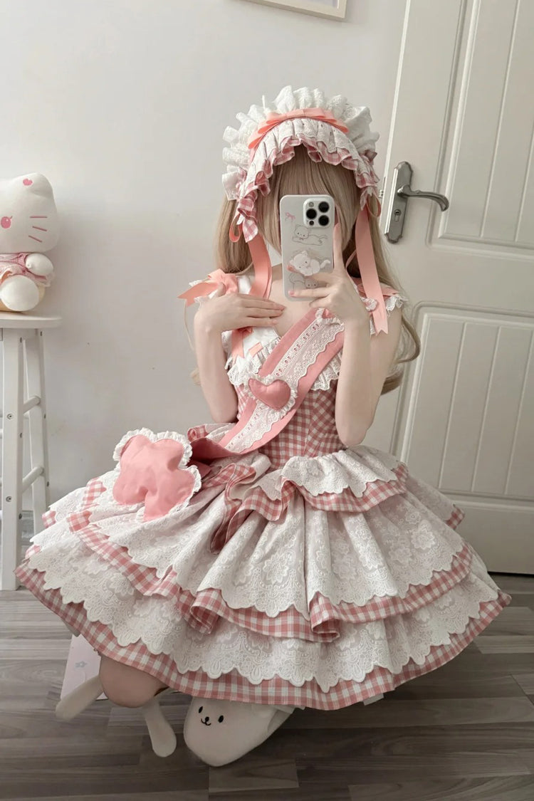 Rose Star Grant Angel Triple Layer Print Ruffle Sweet Lolita Dress