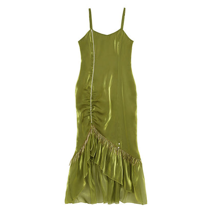 Pearl Dress Pieces Tassel Embroidery Top Two Vintage Flower