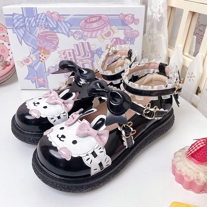 Lolita Mary Janes Schuhe mit Kawaii-Häschen