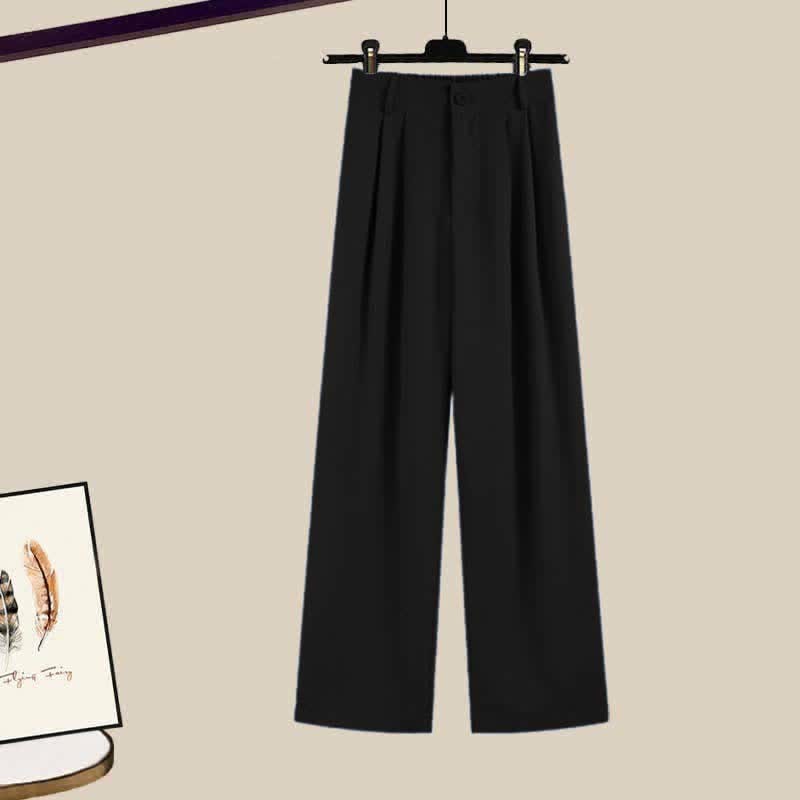 Pieces Set Casual Crop Top Fake Pants Two T-Shirt