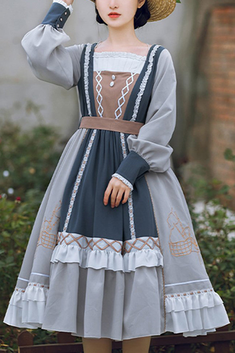 Detachable Collar Ruffled Sweet Lolita OP Gown