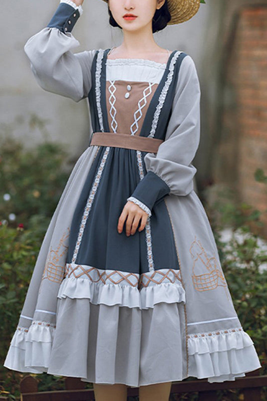 Detachable Collar Ruffled Sweet Lolita OP Gown