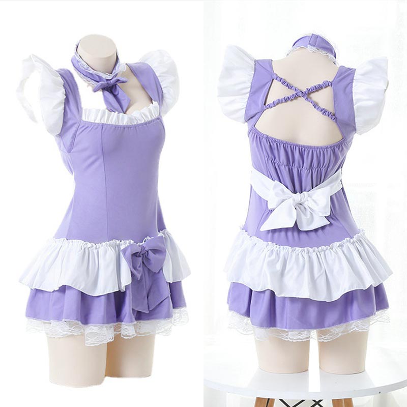 Kawaii Lolita Kleid mit Schleife und Spitzensaum