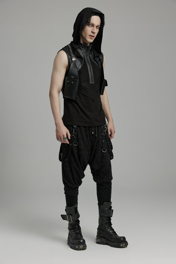 Steampunk Men's Vest Bag with Faux Leather Straps