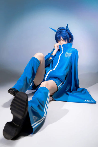 Stand-Collar Gothic Prince Coat with Trumpet Sleeves and Shorts