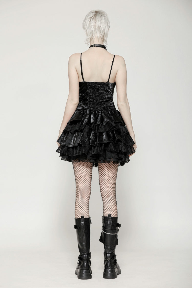 Ruffled Punk Slip Dress for Parties and Graduation