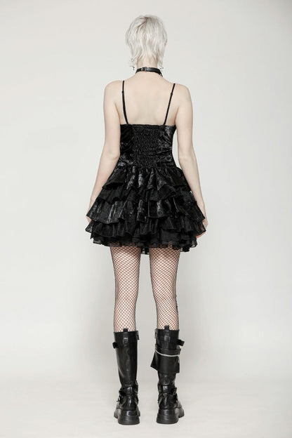 Ruffled Punk Slip Dress for Parties and Graduation