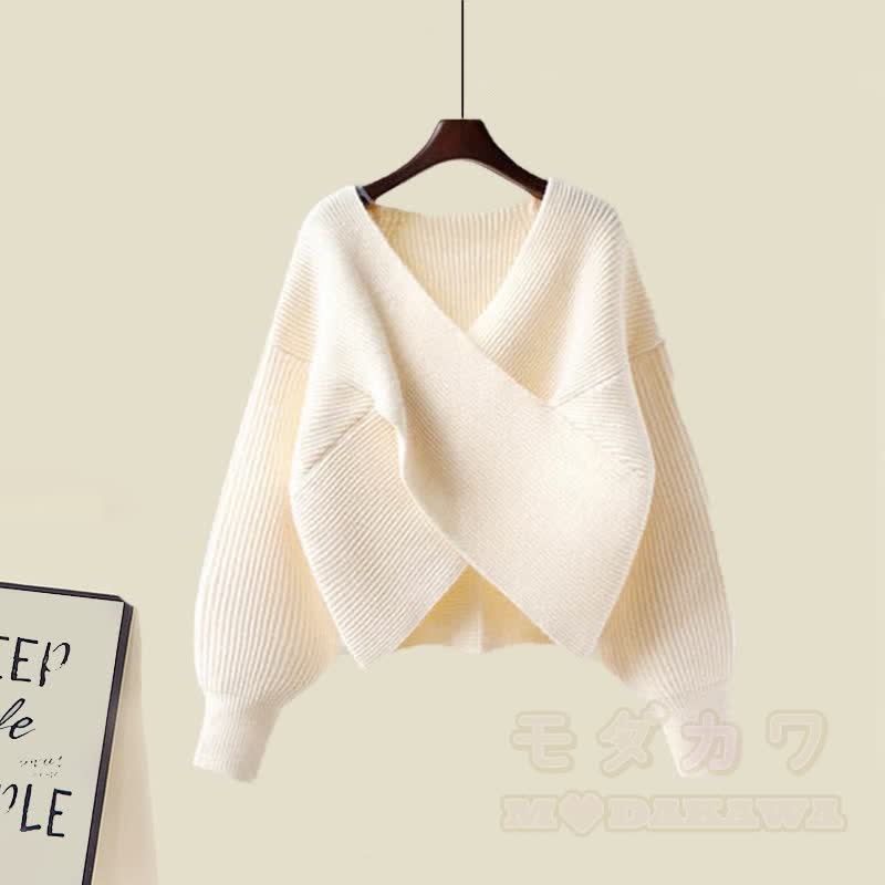 Skirt Sweater Knit Pleated Cross