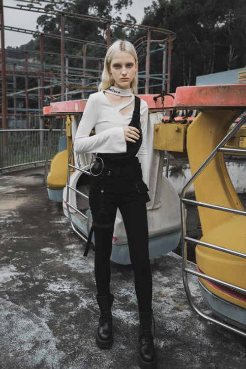 Womens Skinny Denim Jeans with Detachable Loops