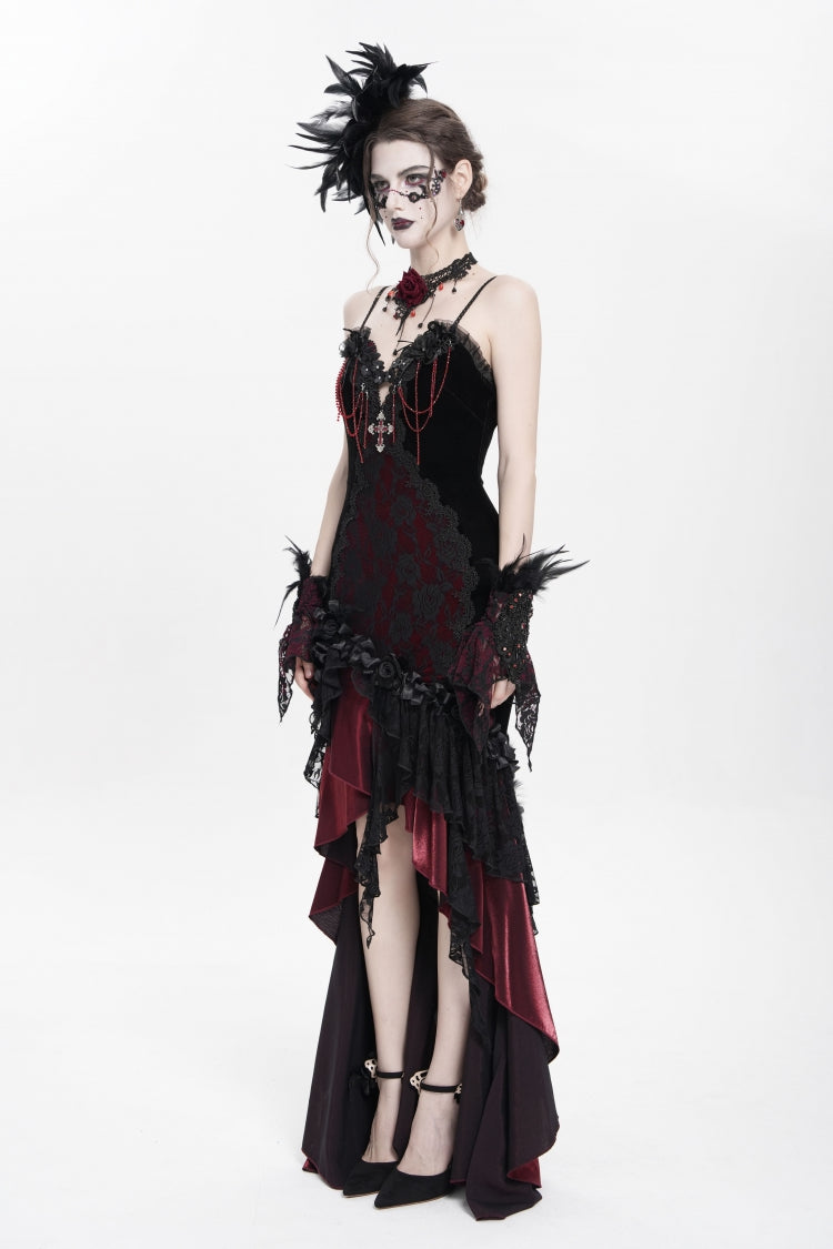 Off Shoulder Sleeveless Hanayome Embroidered Lace Gothic Jsk Dress
