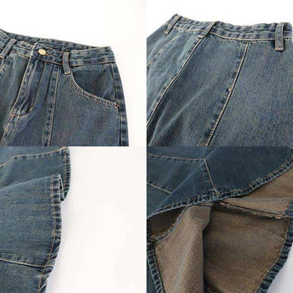 Denim Knitted Cami Chic Skirt Top Cardiagn