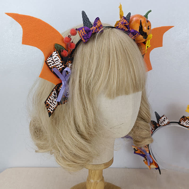 Kürbis Fledermausflügel Stirnband Halloween Haar Accessoire