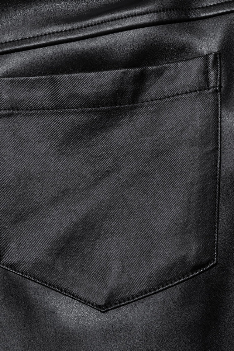 Punk Trousers with Buckle Straps and Mesh Accents