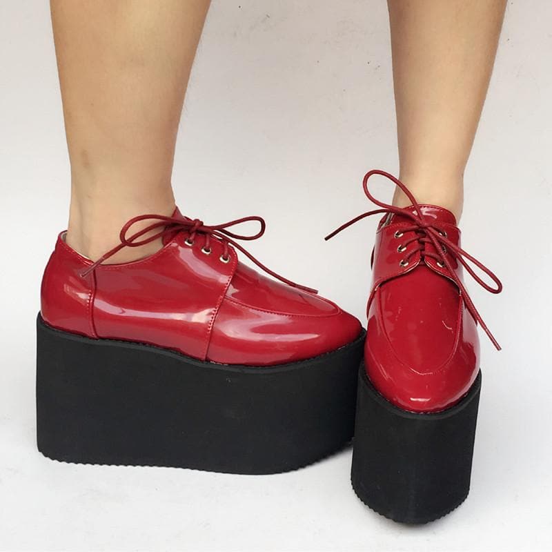 Platform Shoes SP168274 Red/Black Cool Custom PU Made
