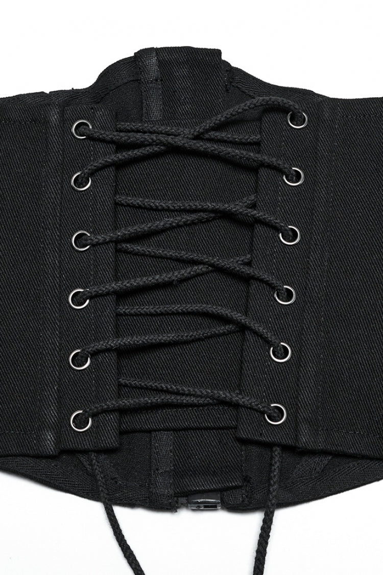 Mesh Zipper Underbust Corset for Punk Style