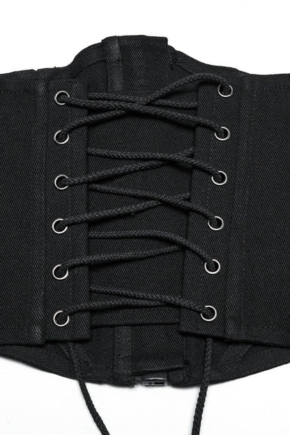 Mesh Zipper Underbust Corset for Punk Style